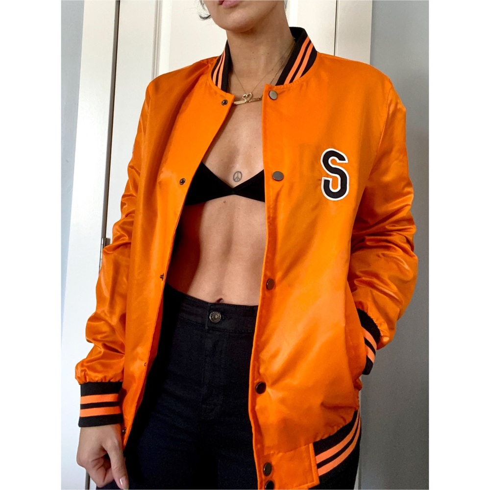 Orange Snipes bomber jacket
